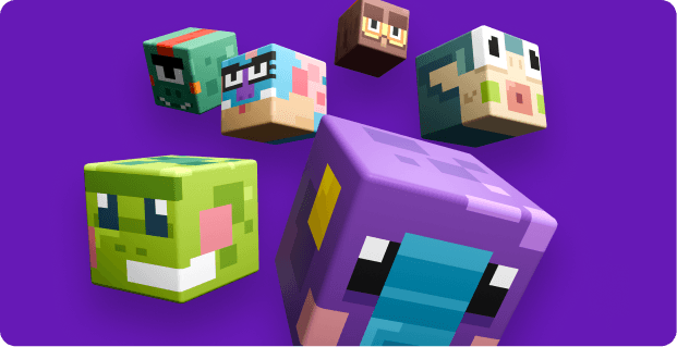 Cubed Aerthlings flying around